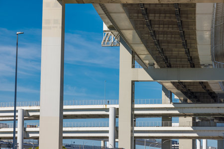 Blue sky and highway viaduct