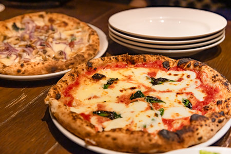 Delicious-looking freshly baked pizzaの写真素材