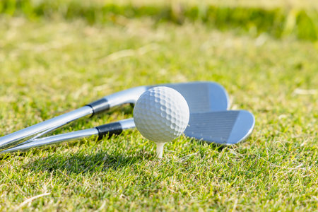 Golf courses and golf clubs with beautiful greeneryの写真素材
