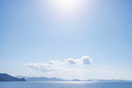 Beautiful sea in Munakata City, Fukuoka Prefectureの写真素材