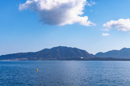Beautiful sea in Munakata City, Fukuoka Prefectureの写真素材