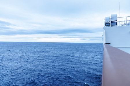 The beautiful sea seen from the top of the ship, the Pacific Oceanの写真素材