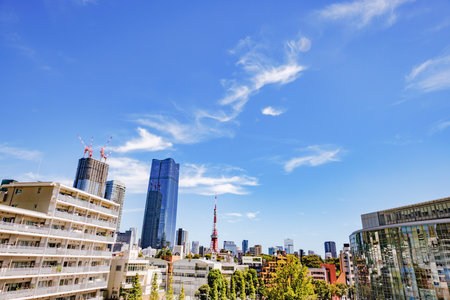 The city of Tokyo with its huge buildingsの写真素材