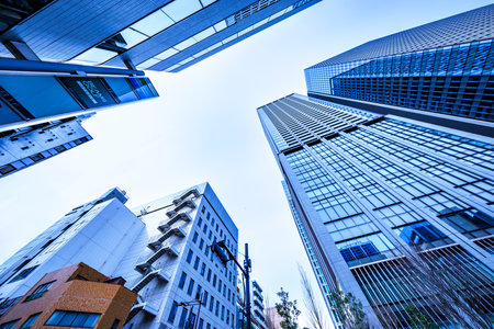 The city of Tokyo with its huge buildingsの写真素材