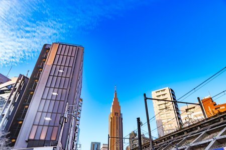 The city of Tokyo with its huge buildingsの写真素材