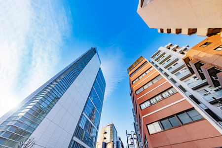 The city of Tokyo with its huge buildingsの写真素材