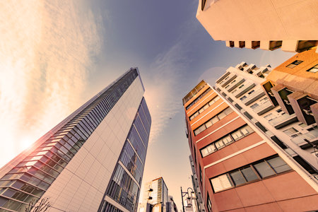The city of Tokyo with its huge buildingsの写真素材