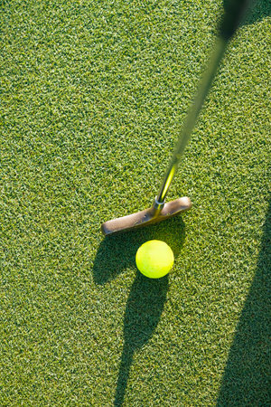 A golf course with beautiful fresh green grassの写真素材