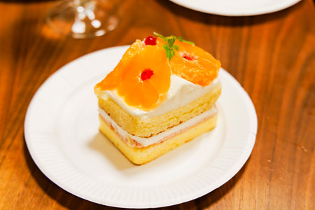 A seasonal cake made with mandarin oranges