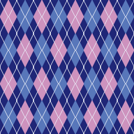 Argyle plaid material in combination of blue and pink color