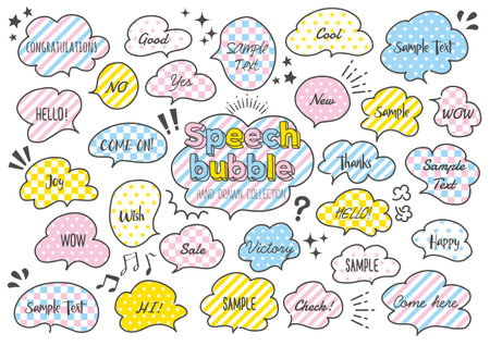 Handwritten speech bubble material setのイラスト素材
