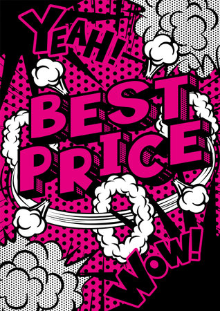 English POP design material for sales promotionのイラスト素材