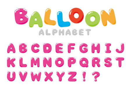 Balloon-like alphabet material with a fun atmosphereのイラスト素材