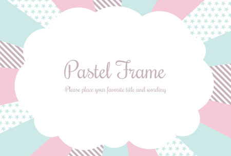 Comic art style pastel color speech bubble frame materialのイラスト素材
