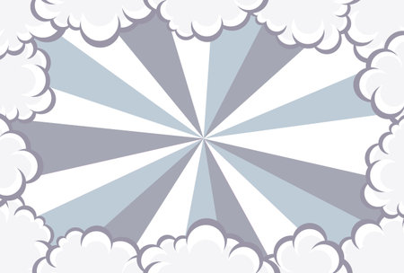 Comic style monochrome clouds and sky background materialのイラスト素材