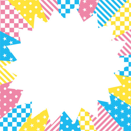 Speech bubble material with colorful background in comic art styleのイラスト素材