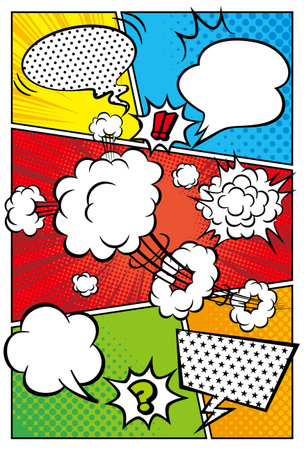 American comic-style speech bubble materialのイラスト素材