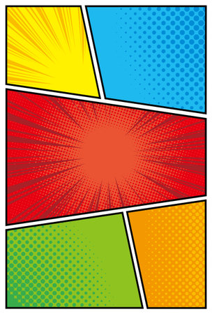 Cartoon colorful frame layout backgroundのイラスト素材