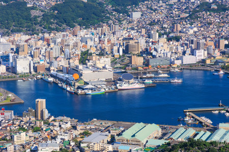 Nagasaki cityscape seen from Inasayama Observatoryのeditorial素材