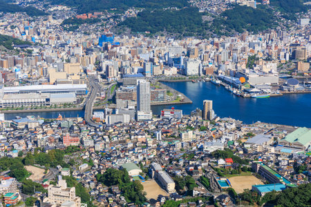 Nagasaki cityscape seen from Inasayama Observatoryのeditorial素材