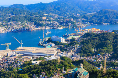 Nagasaki cityscape seen from Inasayama Observatoryのeditorial素材
