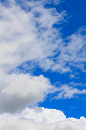 blue sky and white cloudsの写真素材