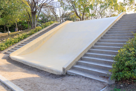 A huge slide in the resting park