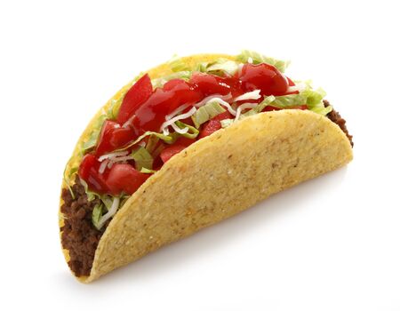 Tacos isolated on whiteの写真素材