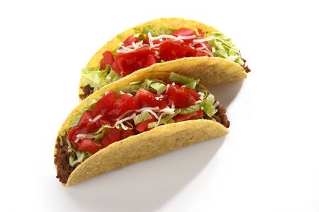 Tacos isolated on whiteの写真素材