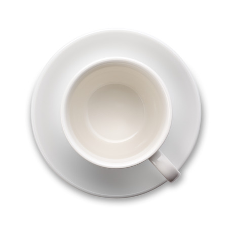 white empty cup, view from aboveの写真素材