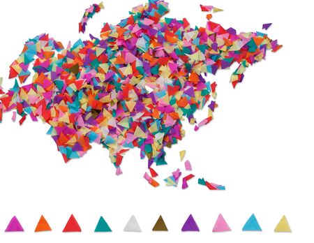 Map of Eurasia made of confetti and with clipping pathの写真素材