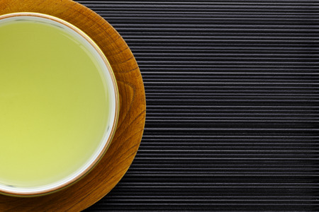 Japanese green tea in porcelain cupの写真素材