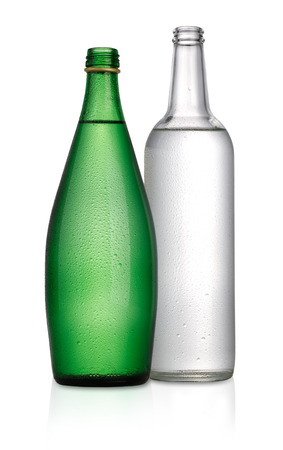 Mineral water bottle cut out on whiteの写真素材