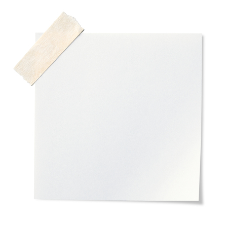 White Sticky Note with Adhesive Tapeの写真素材