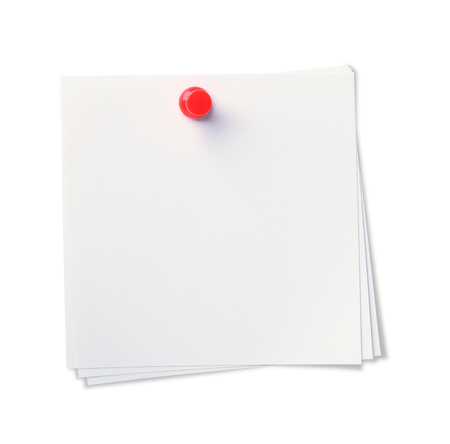 Post-it Note, Isolated on white with clipping pathの写真素材
