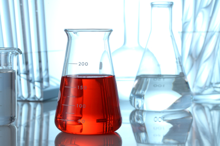 Different laboratory glasswareの写真素材