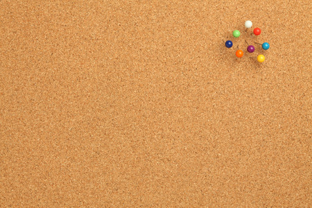 Cork board with pinsの写真素材