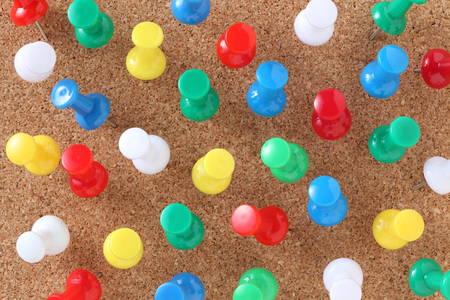 Cork board with pinsの写真素材