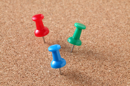 Cork board with pinsの写真素材