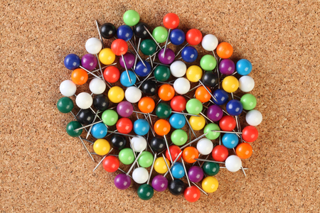 Colorful push pinsの写真素材