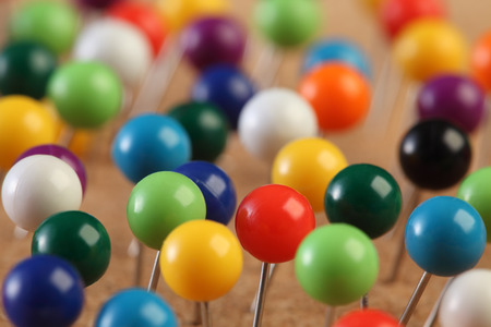 Colorful push pinsの写真素材