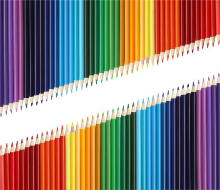 Color pencils isolated on white background. Close up.の写真素材