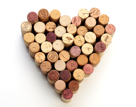 The image of heart made from wine corksの写真素材