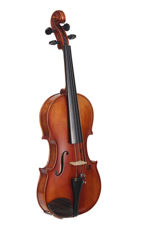 A violin on a white background with clipping pathの写真素材