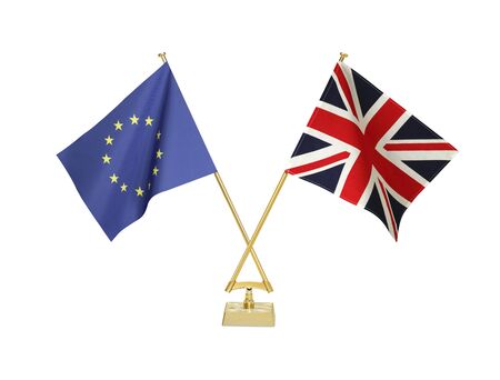 Two crossed national flags on white backgroundãの写真素材