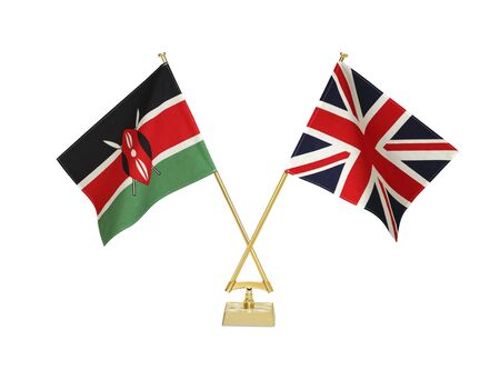 Two crossed national flags on white backgroundãの写真素材