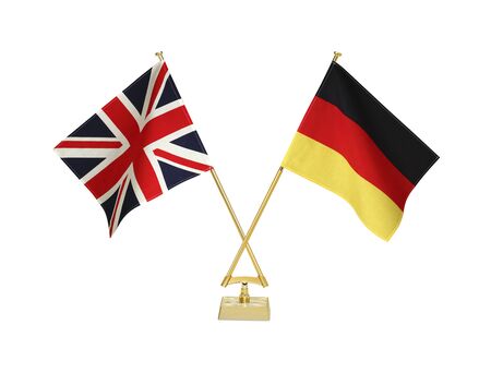 Two crossed national flags on white backgroundãの写真素材