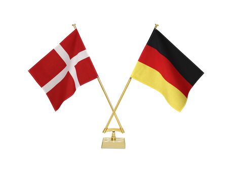 Two crossed national flags on white backgroundの写真素材