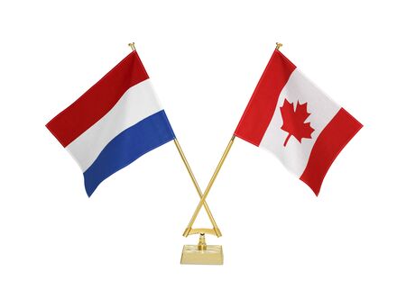 Two crossed national flags on white backgroundãの写真素材