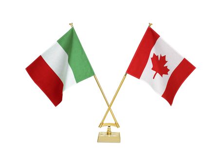 Two crossed national flags on white backgroundãの写真素材